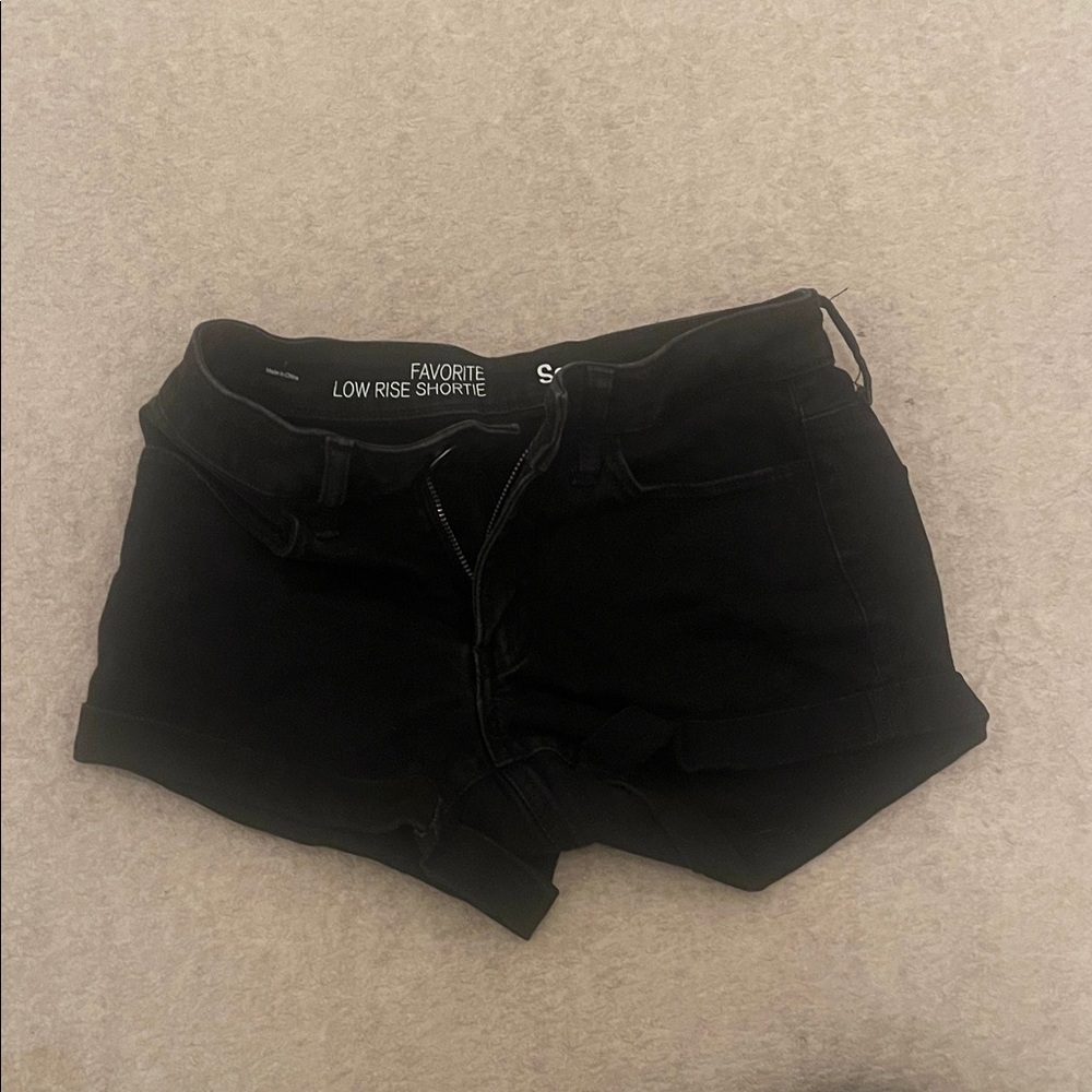 Low Rise Black Shorts